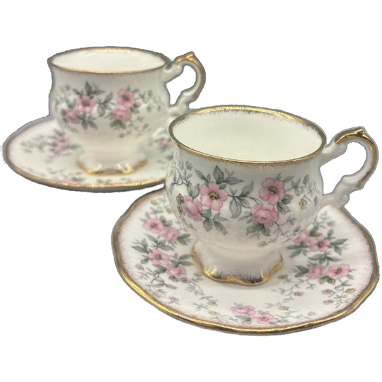 Elizabethan Set Dames & Heren Kop En Schotels Pastel 1