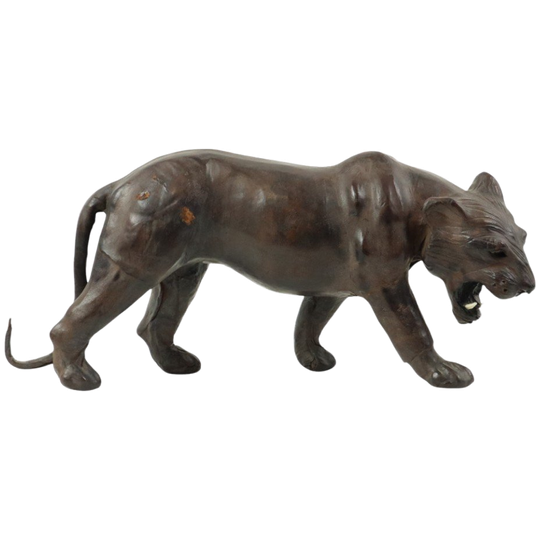 Mid Century Lederen Panter Beeld Papier Mache Verzamelitem 1