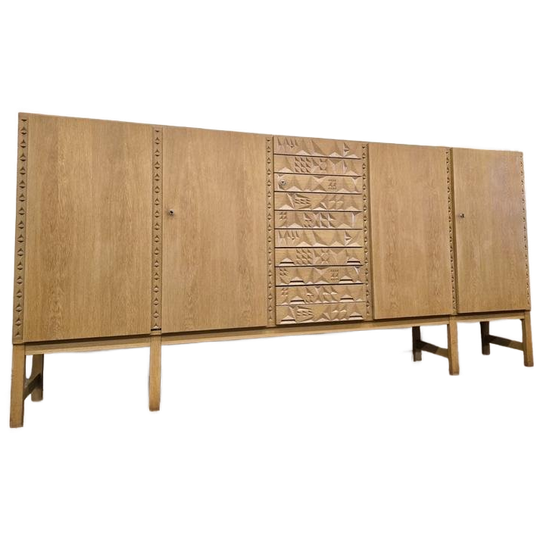 Vintage Xl Halfhoge Kast Met Brutalist Accent 1