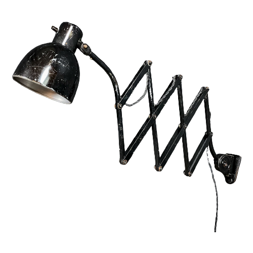 Bauhaus Hala Zeist Scissor Lamp Schaarlamp Wandlamp – Zwart – Jaren 30