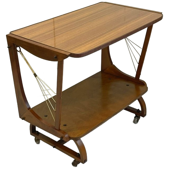 Jaren 50 Serveerwagen/audiomeubel Vintage Trolley 1