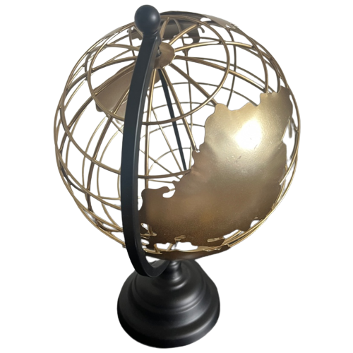 Gold Black Metal Globe
