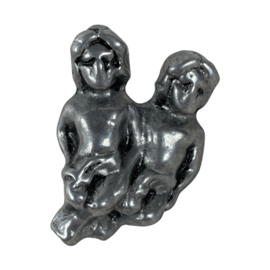Handmade - Shaped Like A Pair Of Children - Drawer / Door Pull Or Handle - Casted Aluminum (new O 1