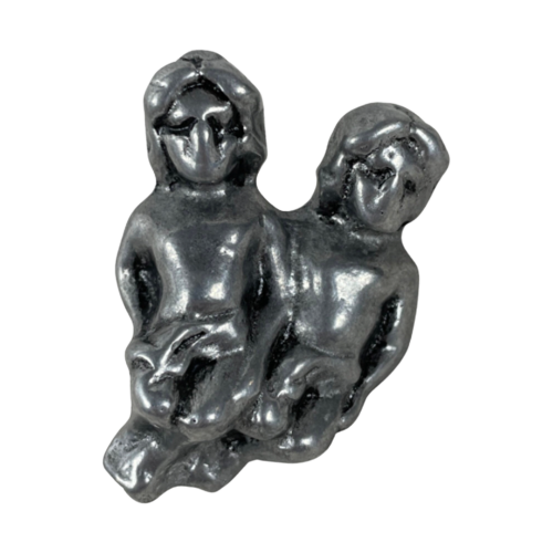 Handmade - Shaped Like A Pair Of Children - Drawer / Door Pull Or Handle - Casted Aluminum (New O