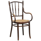 Leuke Originele Vintage Thonet Bistro Design Stoel Met Armleuningen thumbnail 1