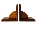 Vintage Boekensteunen Artdeco Stijl Hout thumbnail 1