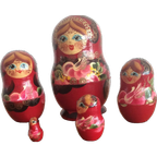 Matroesjka - Baboesjka Pop, 5 Houten Poppetjes thumbnail 1