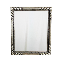 Vintage Spiegel Zilver Decoratieve Oude Houten Lijst 58X47Cm