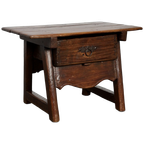 Antique Wooden Side Table With Drawer, 18th Century thumbnail 1