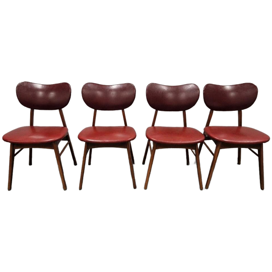 Set Van 4 Vintage Stoelen Eetkamerstoelen Teeffelen Stijl 1