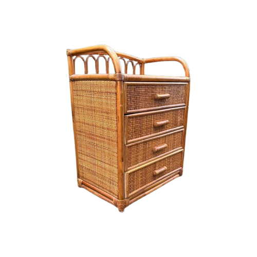 Vintage Rotan Kast Ladekast