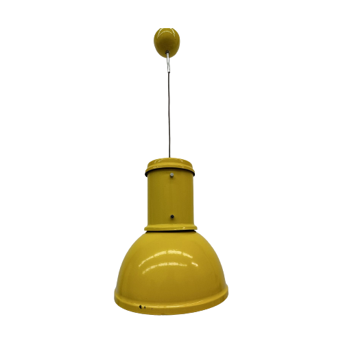 Fontana Arte Yellow Industrial Hanging Lamp , 1970’S