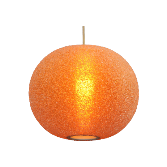Prachtige Oranjebruine Design Bollamp Van Rotaflex, Model Sugar Lamp 1