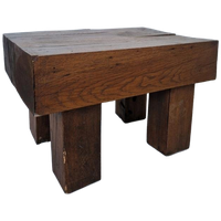Brutalist Wabi Sabi Massief Houten Bijzettafel