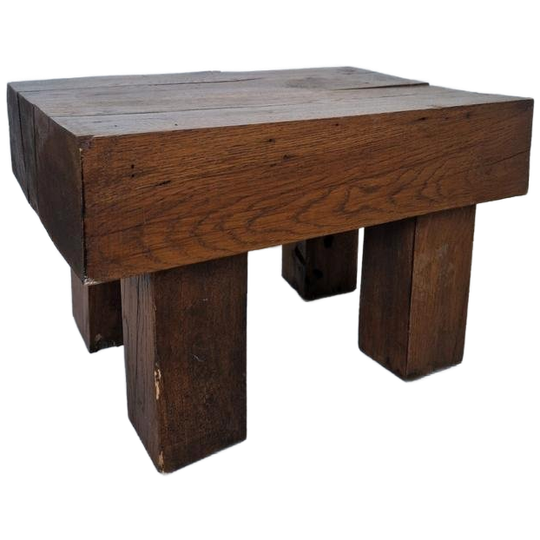 Brutalist Wabi Sabi Massief Houten Bijzettafel 1