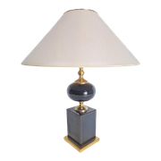 Vintage Le Dauphin Tafellamp Messing Lamp Regency Goud '70