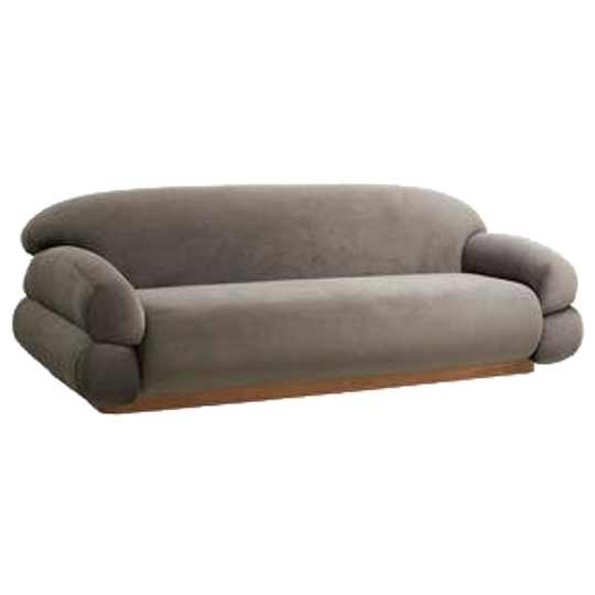 Bank In Grijs Fluweel 1