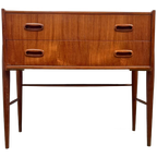 Midcentury Modern Design Ladekast - Teak, 2 Lades Op Pootjes thumbnail 1
