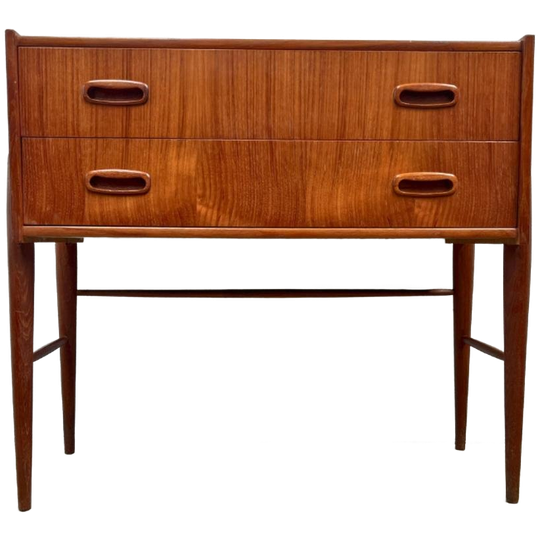 Midcentury Modern Design Ladekast - Teak, 2 Lades Op Pootjes 1
