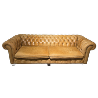 Stoere Xl Vintage Chesterfield 3 Zits Bank Camel / Cognac
