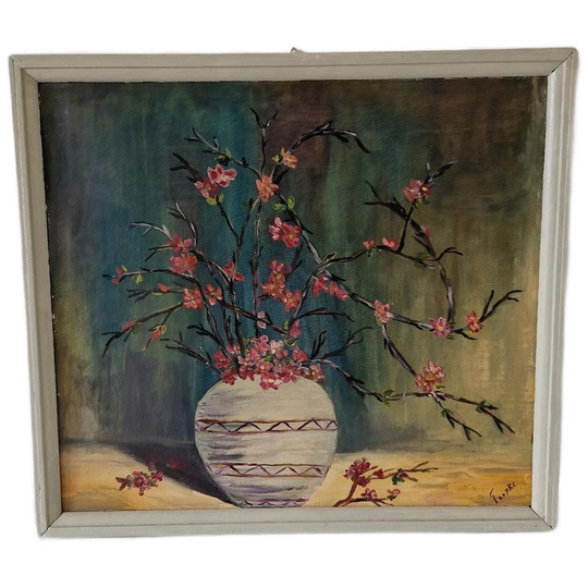 Vintage Schilderij Op Doek Gesigneerd 1