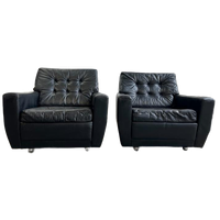 Set Van 2 Vintage Eenzitten / Fauteuils / Clubzetels