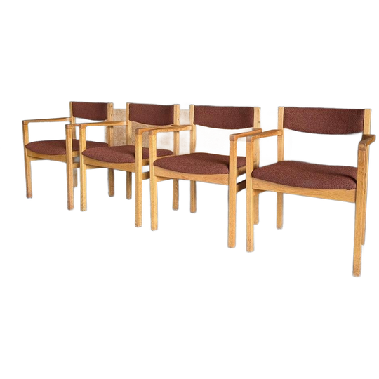 Set Van 8 Eiken Vintage Eetstoelen, Borge Mogensen Denemarke 1