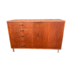 Teak Mid Century Mid-Board Kast , Jaren 60 thumbnail 1