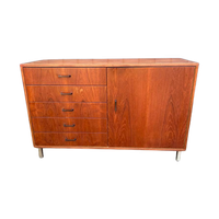 Teak Mid Century Mid-Board Kast , Jaren 60