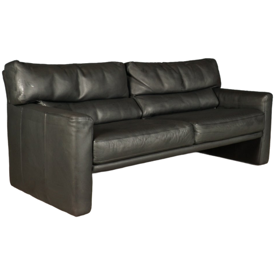 Design Driezitsbank – Zwart Leder – Brühl 1