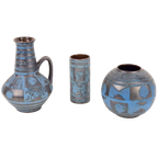 Set 3 Vintage Ankara Carstens Vaas W. Germany ‘60 Fat Lava thumbnail 1