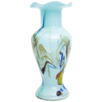 60’s Dalian Glass Co Murano Vaas Lichtblauw Aquarel thumbnail 1