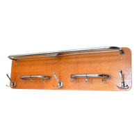 Vintage Kapstok Jaren 60 Chroom Hout