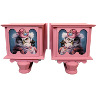 2 Roze Nachtkastjes Uilen