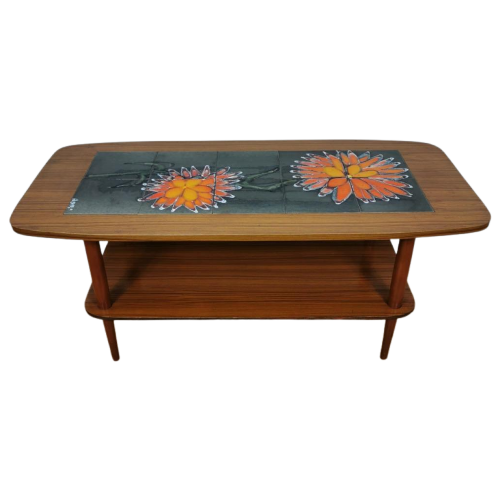 Vintage Mid Century Tegeltafel, Adri Salontafel Tafel Adri