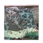Jaren 80 Brutalist Glazen Wand-Sculptuur / Object thumbnail 1