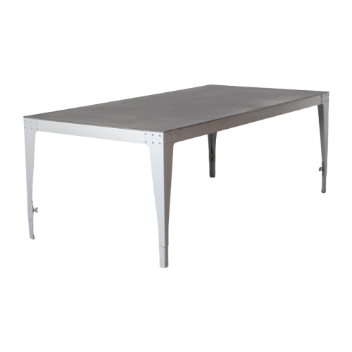 Piet Hein Eek Aluminum Tafel Met Zwart Linolium Blad