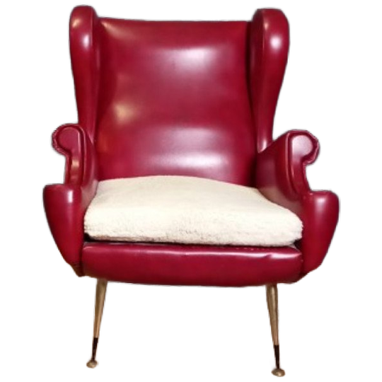 Rode Italiaanse Vintage Designfauteuil 1