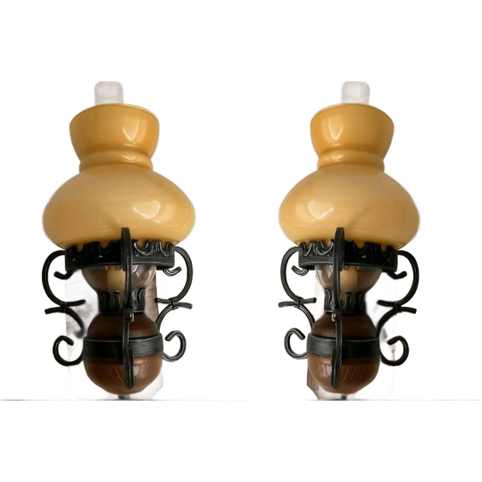 Set Van 2 Vintage Muurlampjes, Electra Olielampjes 1