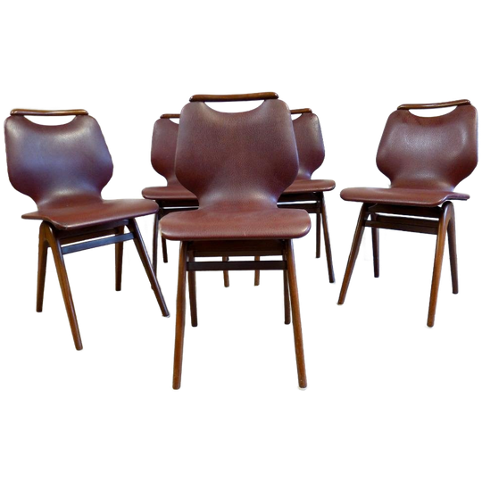 Mooi Set Van 5 Midcentury Vintage Retro Stoelen 1