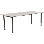 Gispen Kantinetafel, Lichtgrijs Blad, 200 X 100 Cm, Hoogte Instelbaar Onderstel thumbnail 1