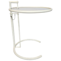 Design Side Table - Eileen Gray Stijl - Metaal - Glas - 80S