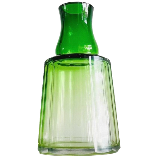 Antiek Baccarat Vaasje Groen Facet Geslepen Kristal Art Deco 1930’s 1