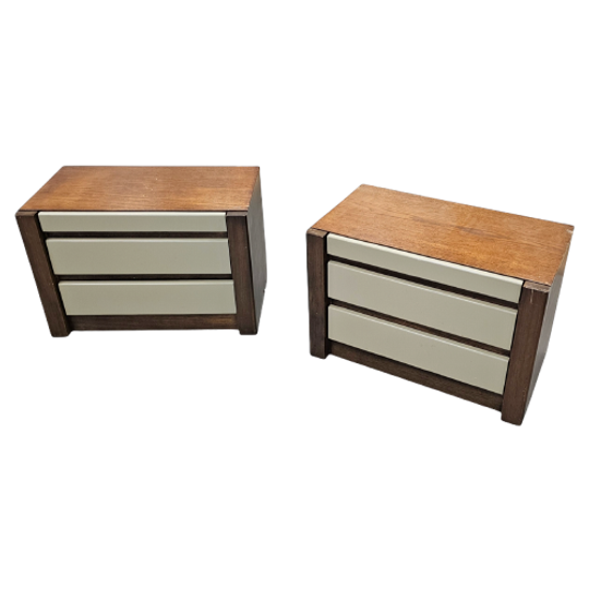 Pair / Bedside Tables With Scandinavian Design 1970s 1