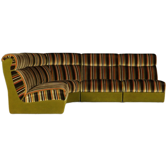 Vintage Modulaire Hoekbank – Velours – Jaren 70 1