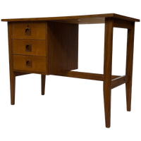 Vintage Bureau Jaren 60 Compacte Werkplek Teak Design