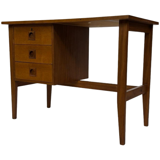 Vintage Bureau Jaren 60 Compacte Werkplek Teak Design 1