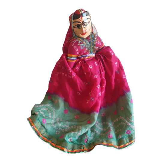 Kleurrijke Marionet Pop Uit India 2 Zijdig ( Man Én Vrouw) 1