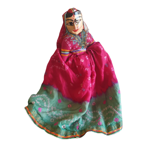 Kleurrijke Marionet Pop Uit India 2 Zijdig ( Man Én Vrouw)