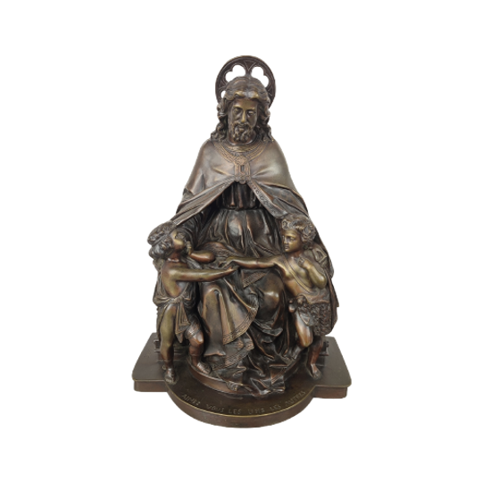 Bronzen Beeld D. Marie - Jezus Met Kinderen 1